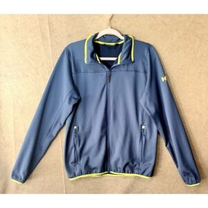 Helly Hansen Vertex Jacket Mens Sz‎ M Blue Waffle Mid-Layer Zip Pockets Stretch